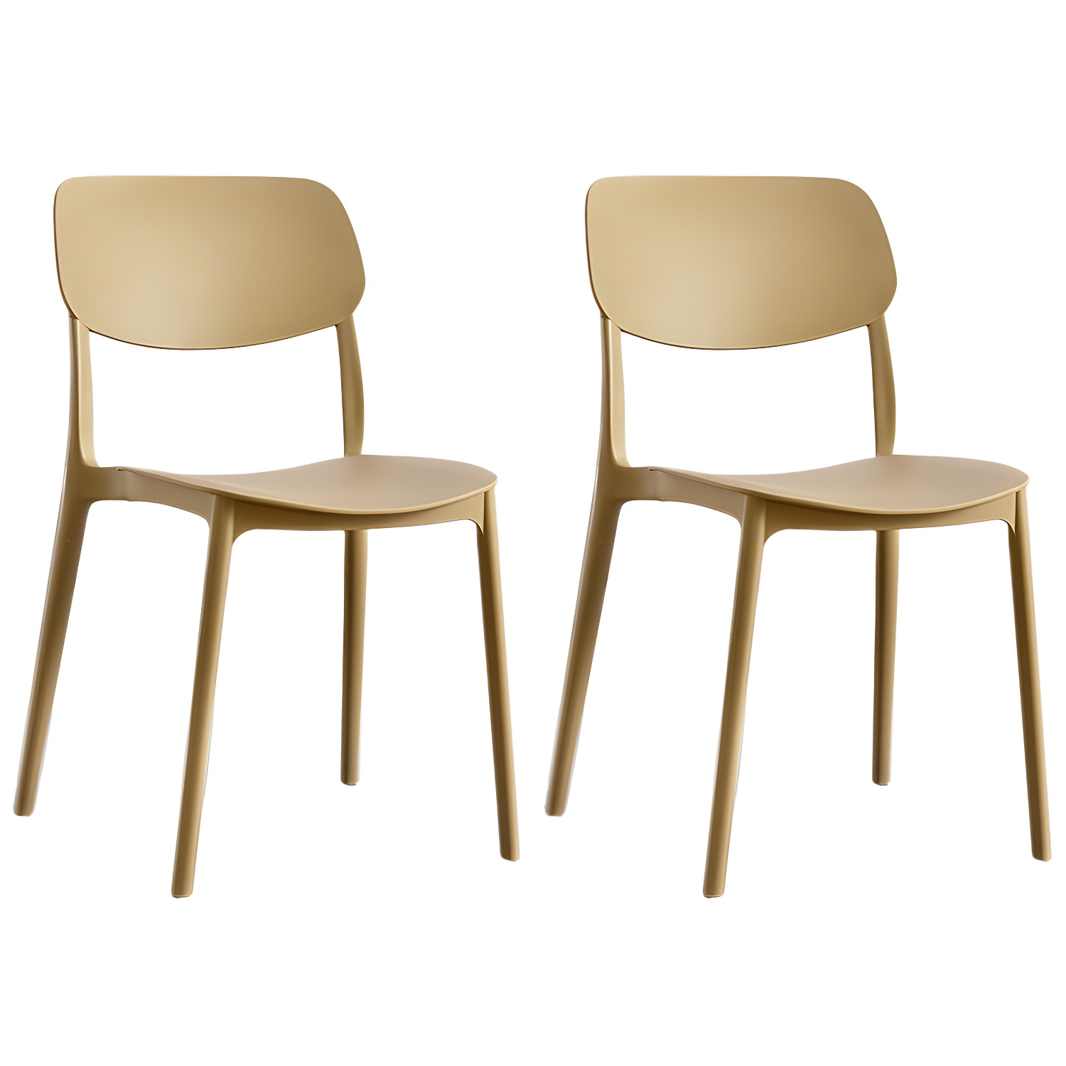 Scandinavian Stackable Armless Dining Chairs Plastic Open Back Dining Side Chair - image 6