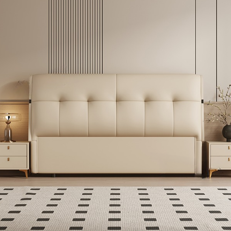 Simplistic Panel Headboard with No Distressing, Piled Tufted Rectangular Design for King/Queen/Full Bed, Sponge Upholstery Fill, Standard Height - image 12