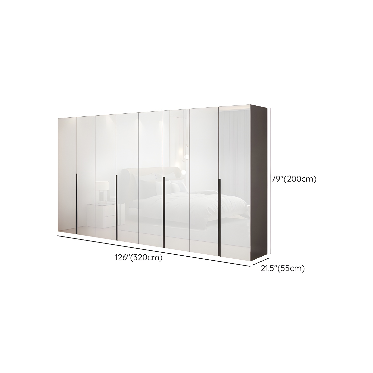Engineered Wood Wardrobe Closet with Shelves Modern Wardrobe Cabinet for Home - image 15