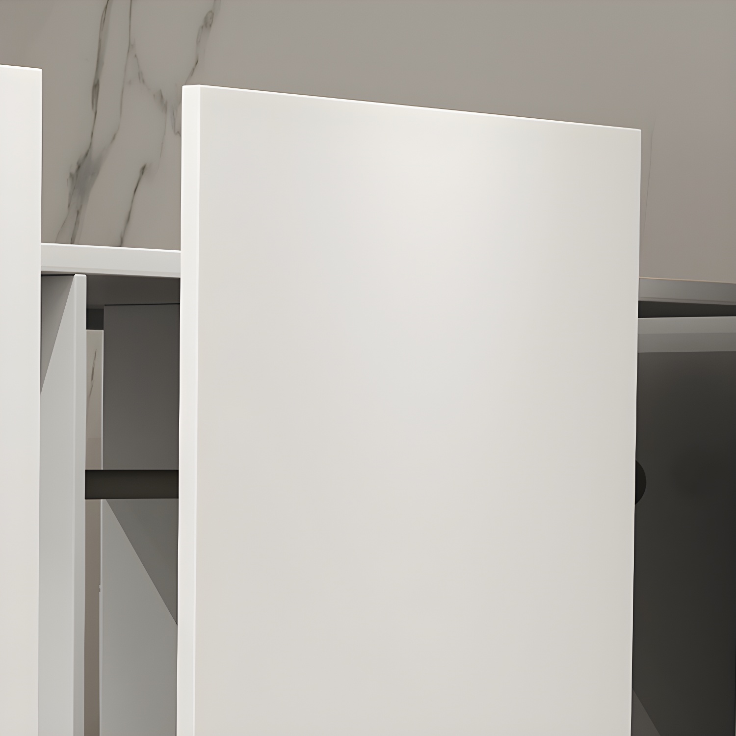 Modern White Wood Wardrobe Armoire - Drawers and Shelves Included - image 6