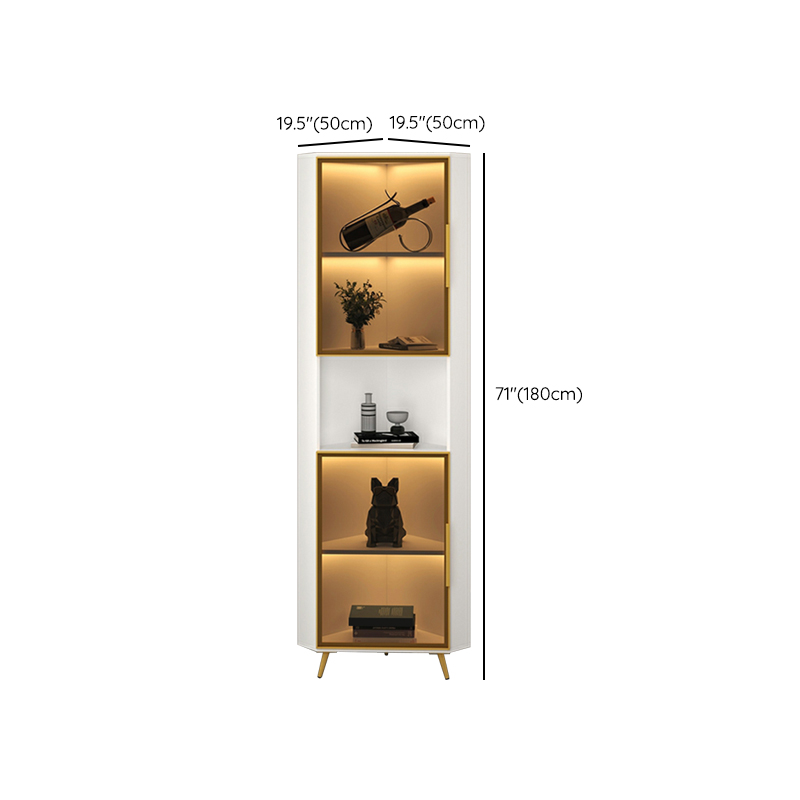 Golden Metal Corner Accent Cabinet with Glass Doors & Lighting Included - image 17