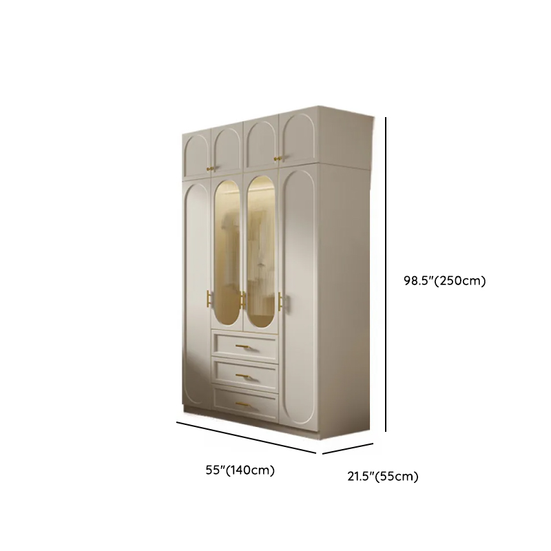 Chalk Simple Lumber Independent Wardrobe Closet with Soft Close Drawer, Interior Shelves, and Clothing Rod - image 9