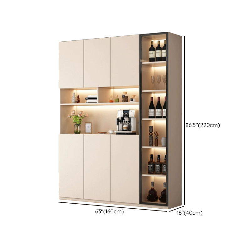Off-White Contemporary Wood Buffet Sideboard with Cabinets and Shelves - image 22