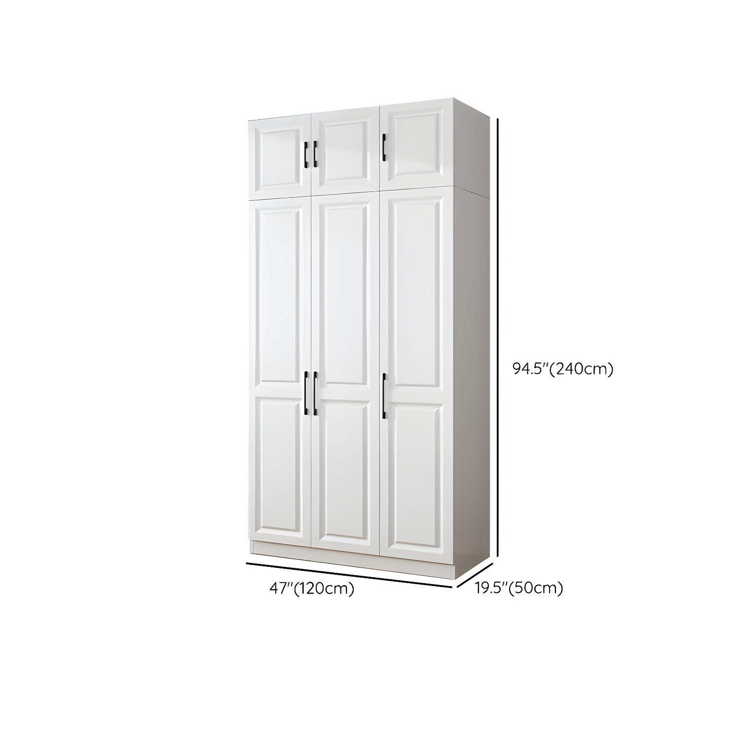 Modern White Wood Wardrobe Armoire with Shelves & Clothing Rod - Spacious and Stylish - image 20