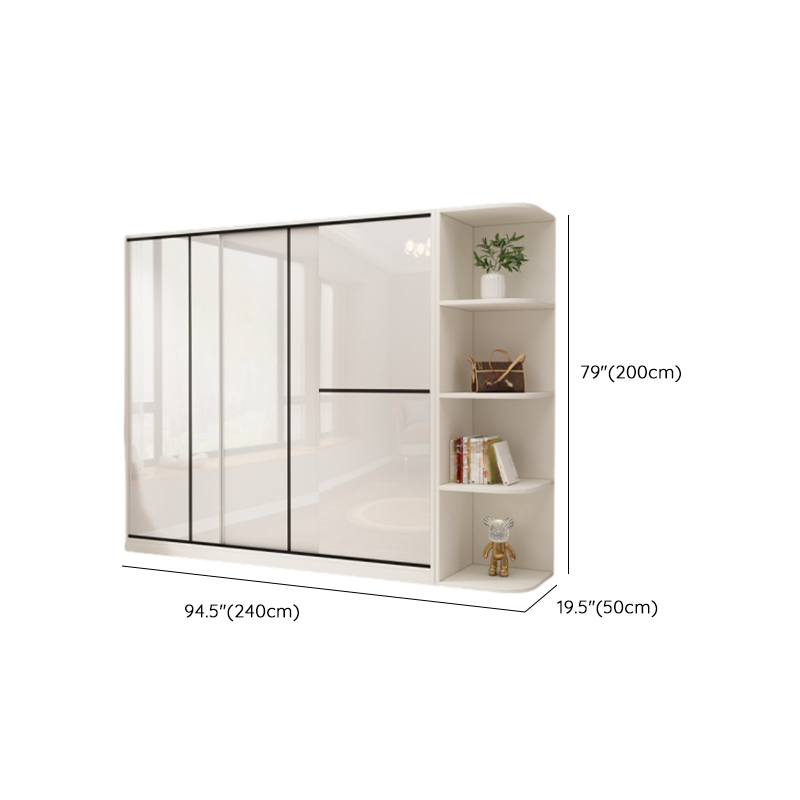 Chalk Modern Timber Self-supporting Wardrobe with Soft Close Door and Clothing Rod, Slipping Mechanism - image 30