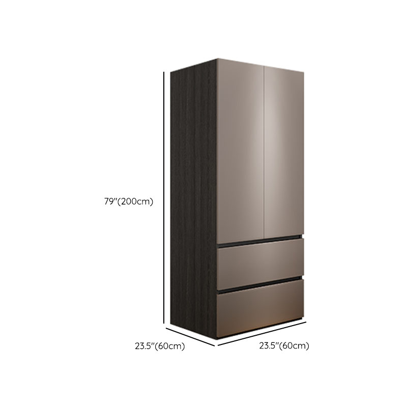 Sand Modern Manufactured Wood Wardrobe with Soft Close Drawer, Soft Close Door, Interior Shelves, and Hanging Rod - image 14
