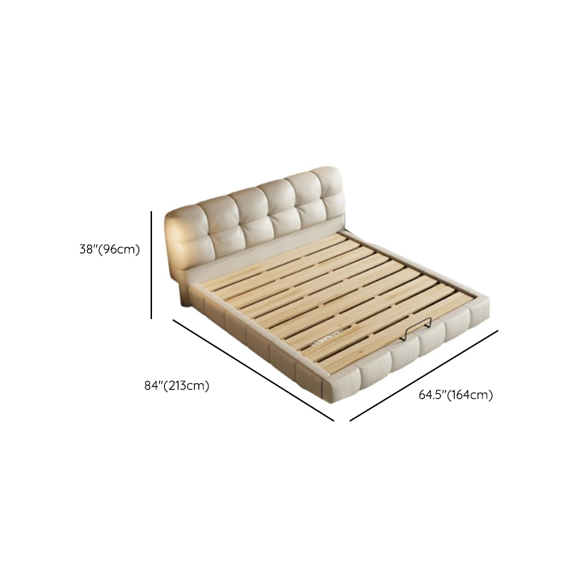 Beige Solid Color Storage Bed with 3 Storage Boxes, Pine Wood Frame, and Button-tufted Design for Living Room - image 6