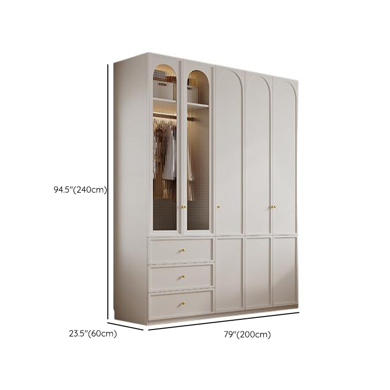 Minimalist Manufactured Wood Independent Almirah with 3-Drawer, Interior Shelves, and Clothing Rod - image 37