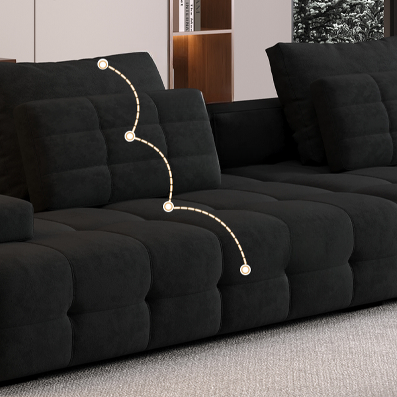 Cotton Midnight Black Standard/Single Sofa with Armrest and 4/3/1 Pillows - image 7