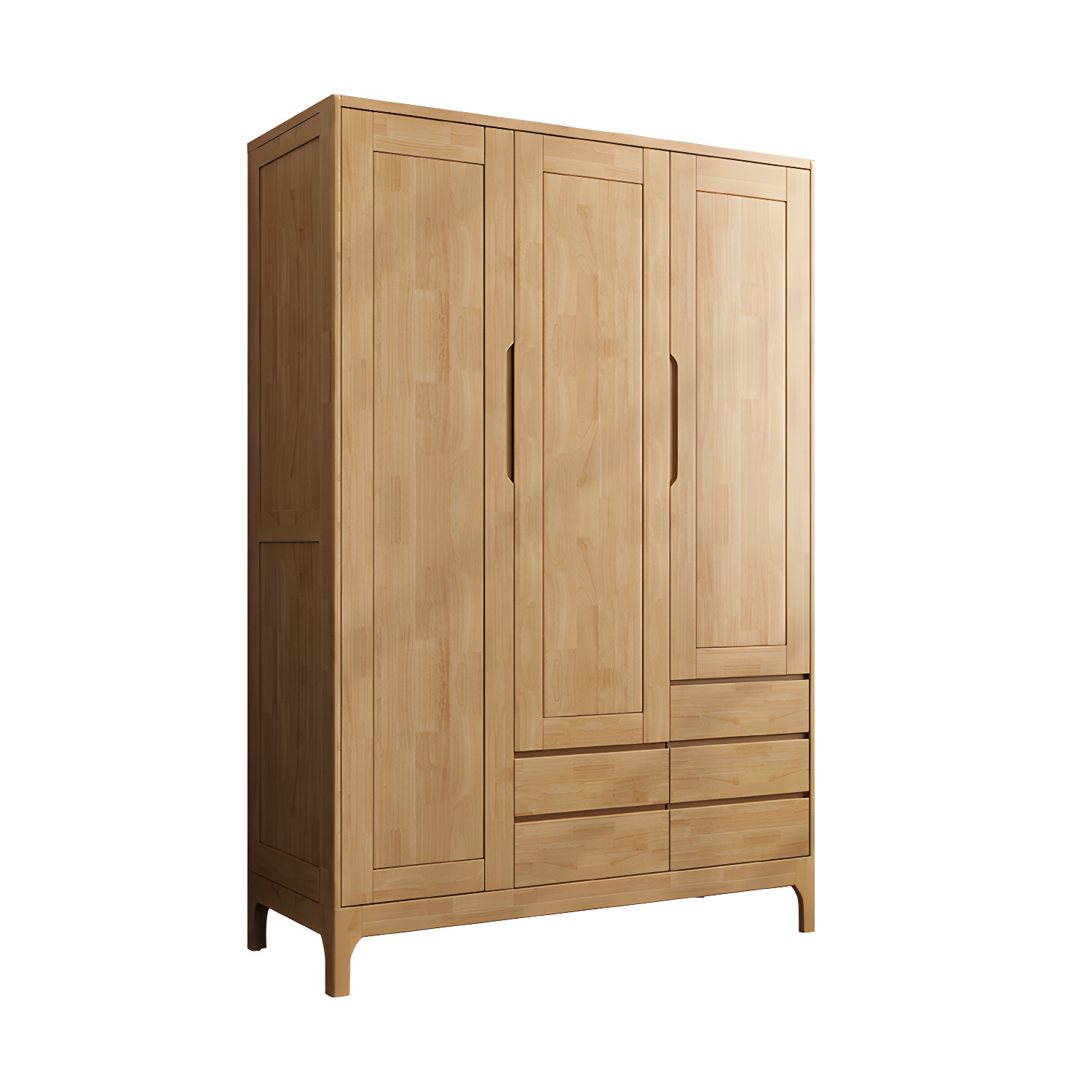 Modern Style Wardrobe Cabinet Wood Clothes Rail Wardrobe Armoire with Shelves - image 8