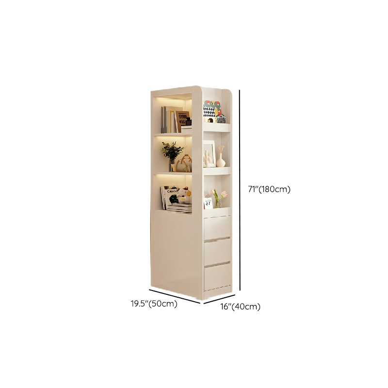 Modern Simple Style Rectangular Detached Decorative Cabinet with 3 Exterior Shelves, Composite Wood Countertop in Chalk, and Soft Close Drawer - image 12