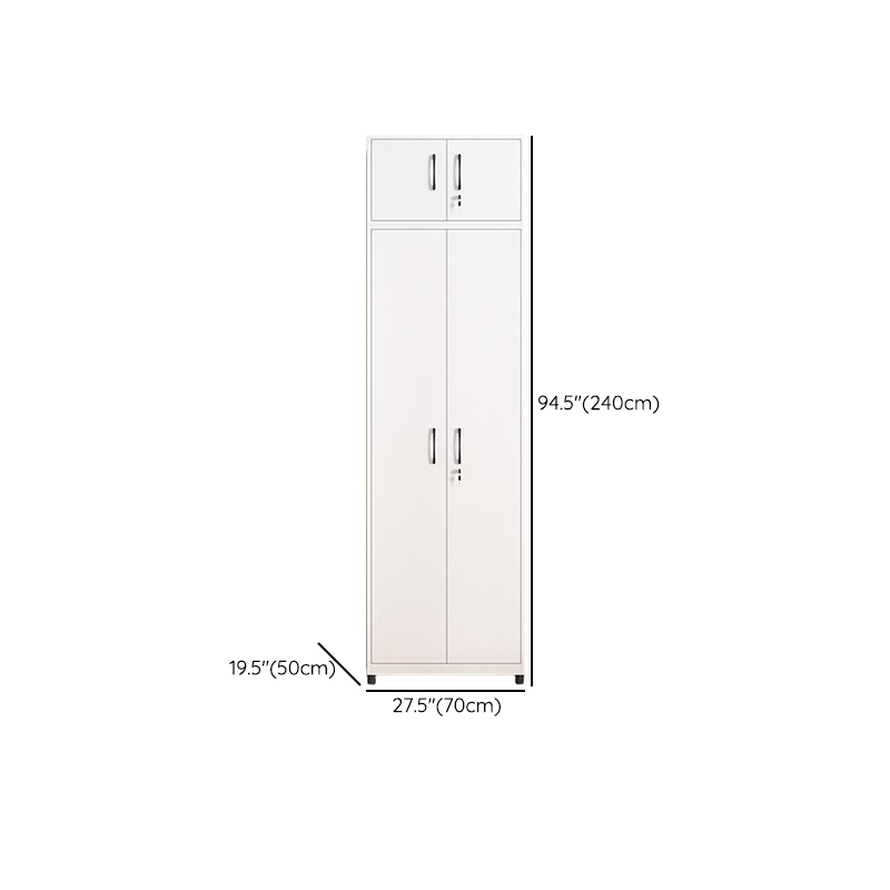 White Modish Steel Independent Armoire Cabinet with Adaptable Shelf, Soft Close Door, and Clothing Rod - image 18