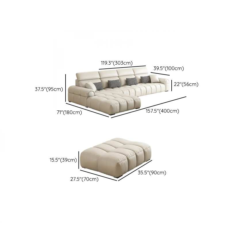 L-Shape/Straight Reversible/Horizontal Concealed Support Sofa Recliner/Sofa with Round Arm & Pine Frame - image 21
