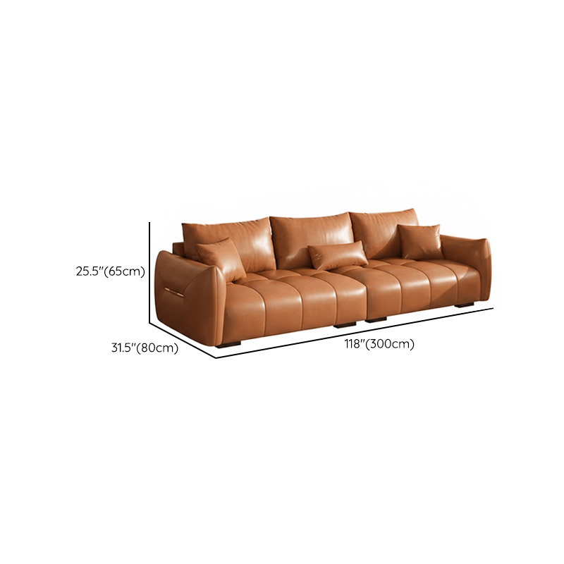 Contemporary Cocoa Standard Sofa Stain Resistant Solid Color with 2 Pillows for 5-seater/Seats 4/3-seater - image 25