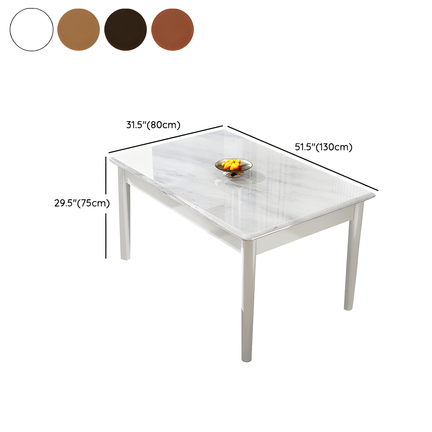 Modern White Marble Kitchen & Dining Room Set - Solid Wood Base, Faux Marble Top - image 11