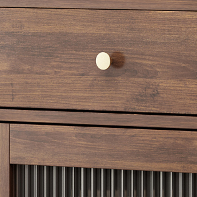Contemporary Wood Buffet with Glass Doors and 3 Storage Drawers - image 8