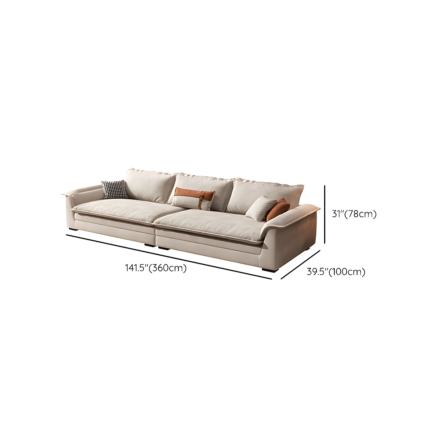 Contemporary Style Wood Frame Pillow Top Arm Sofa For Living Room - image 18