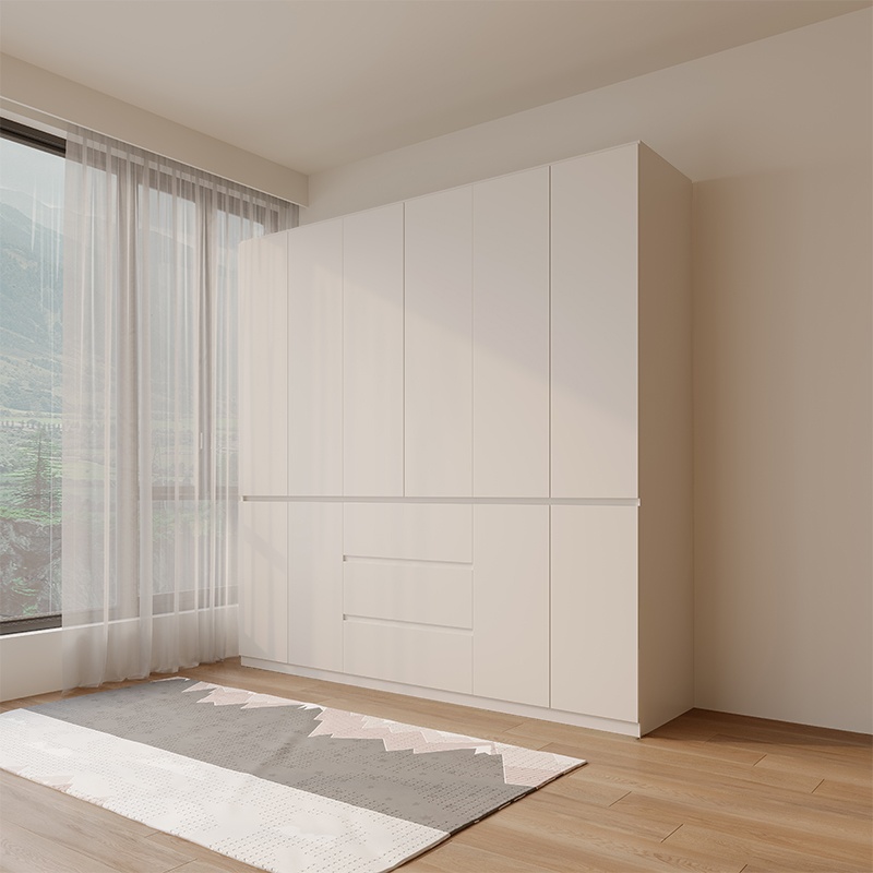 White Modish Manufactured Wood Armoire Cabinet with Soft Close Drawer, Soft Close Door, Interior Shelves, and Clothing Rod