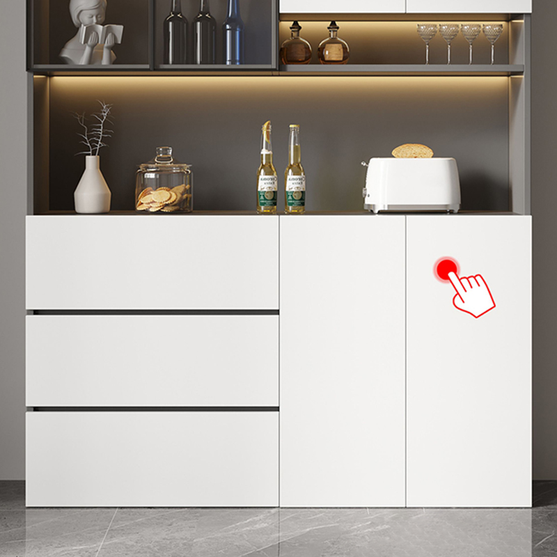 White Modern Buffet Cabinet with Cabinets and Shelves, Full Assembly Needed - image 8