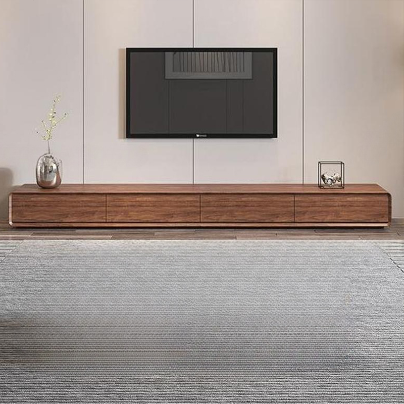 Contemporary Oblong Wood TV Stand Console with Storage Drawers - image 10