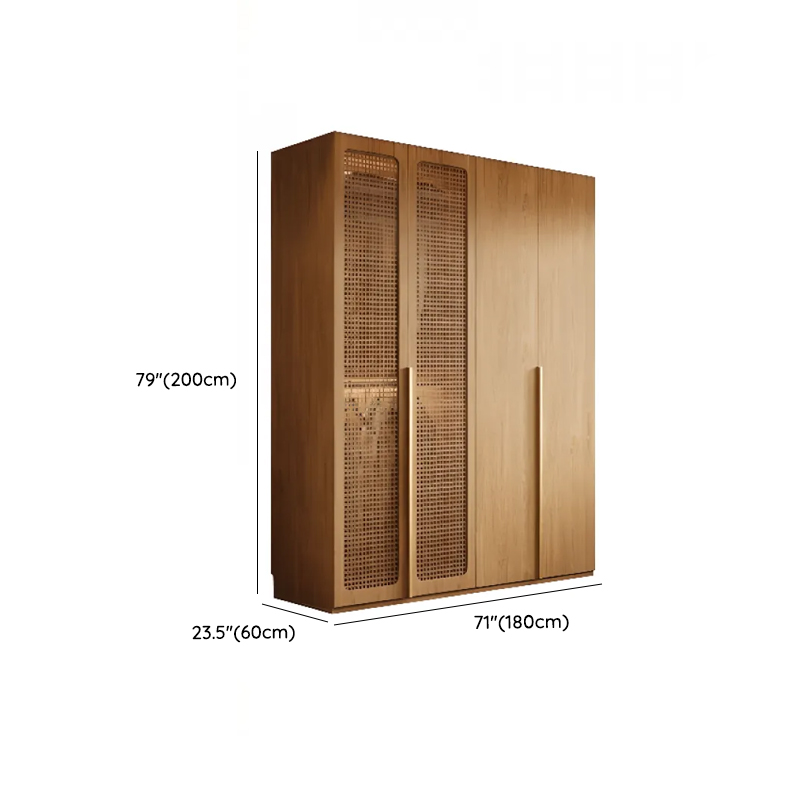 Acorn Minimalist Natural Wood Wardrobe Closet with Soft Close Drawer, Soft Close Door, Interior Shelves, and Clothing Rod - image 9