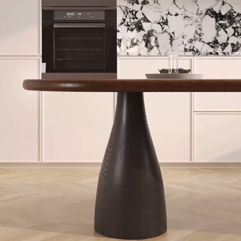 Dining Table Set with Asymmetrical Shape, Wood Slab Top, and Three Legs - image 7