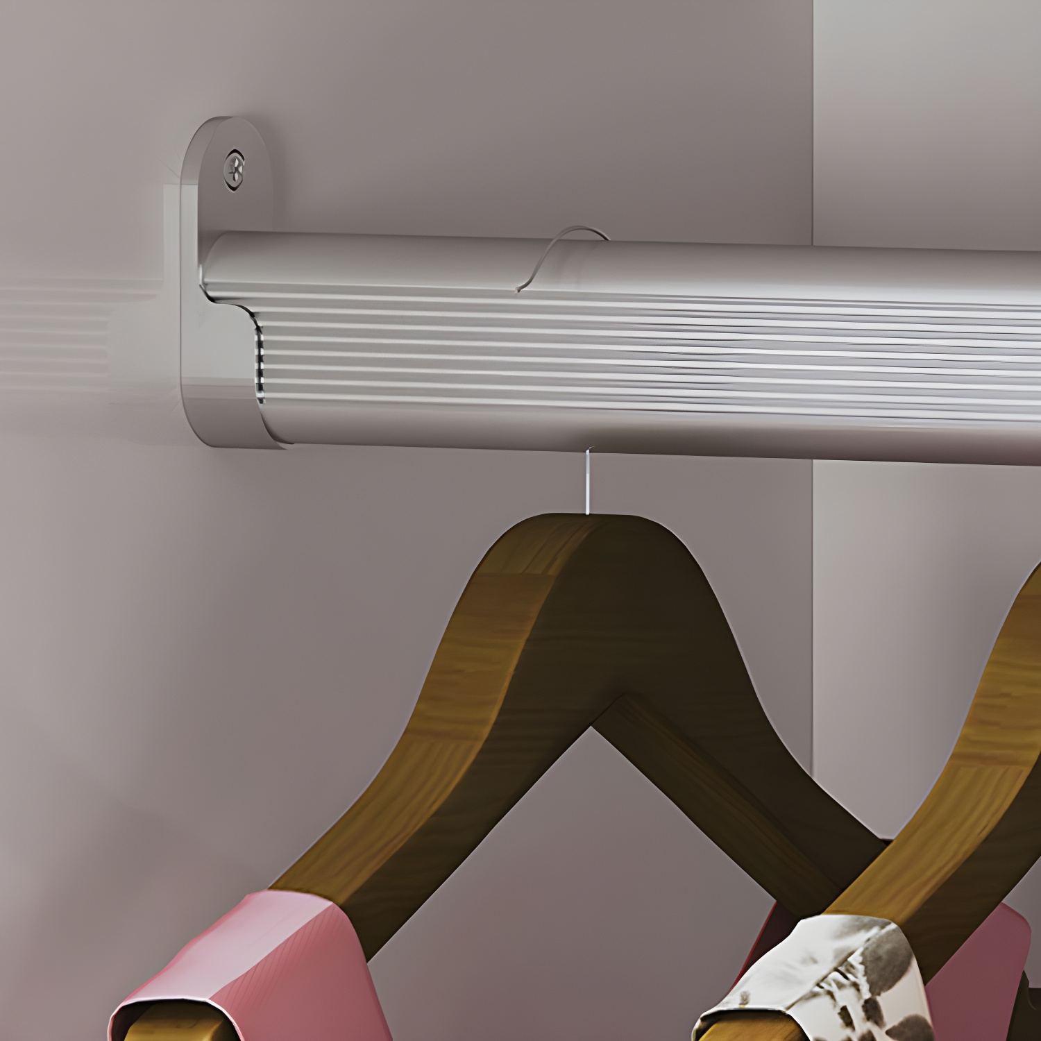 Attractive Modern White Wardrobe Armoire with Clothing Rod & Shelves - image 6