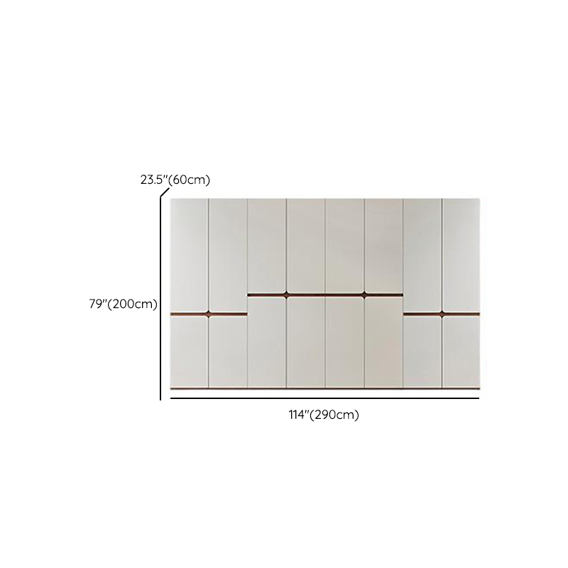 White Minimalist Manufactured Wood Wardrobe Closet with Soft Close Drawer, Soft Close Door, Interior Shelves, and Clothing Rod - image 20