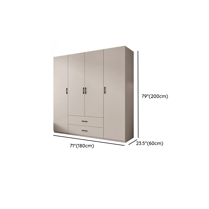 Chalk Modish Manufactured Wood Wardrobe Closet with Soft Close Drawer, Soft Close Door, Interior Shelves, and Clothing Rod - image 9
