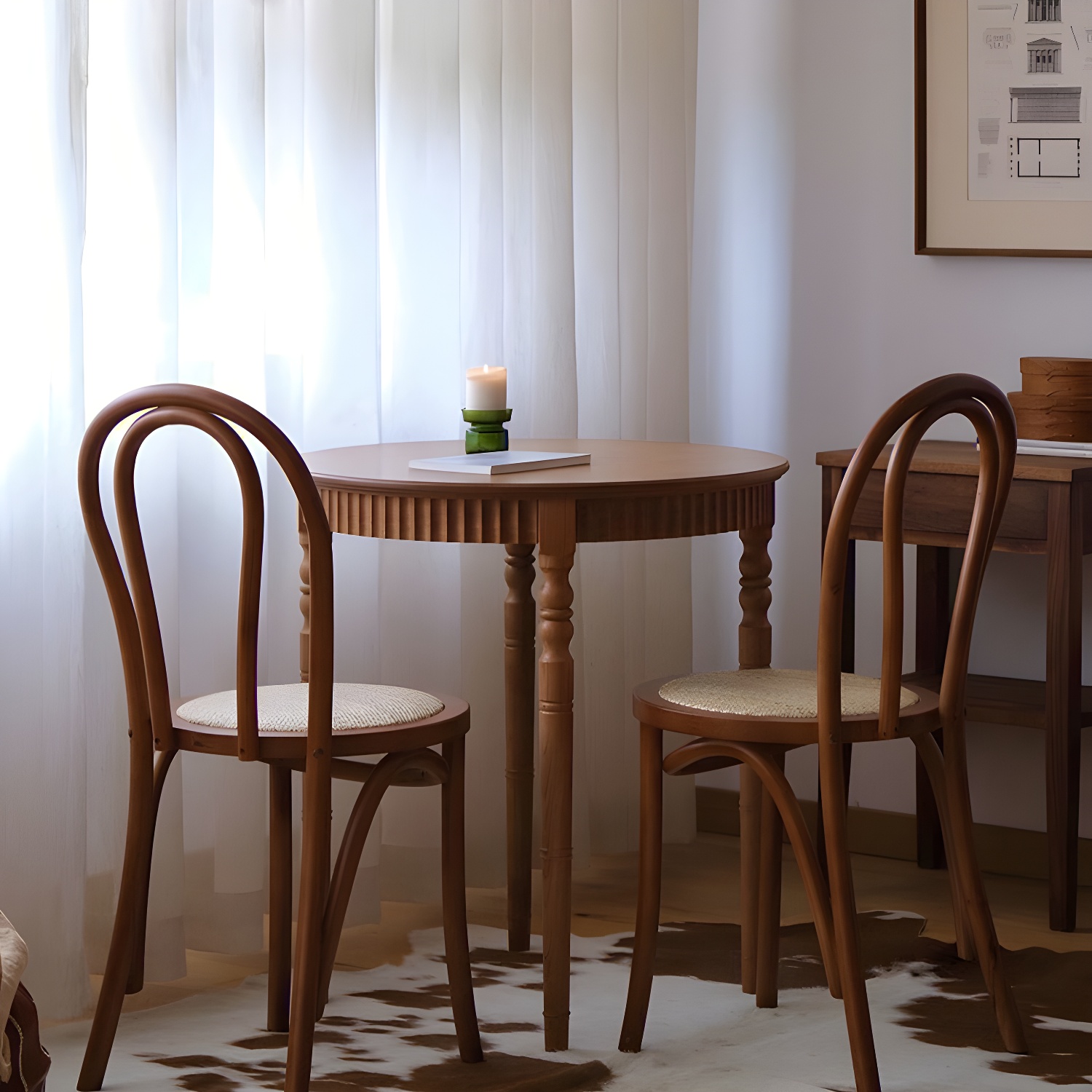 Modern Open Back Side Chair with Beech Wood Legs for Kitchen & Dining - Non-Upholstered - image 16