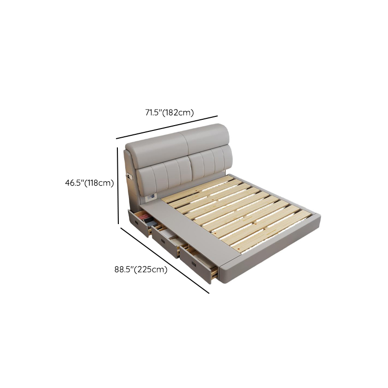 Light Gray Storage Included with 3 Storage Boxes Pine Wood Panel Headboard and Sponge Upholstery - image 11