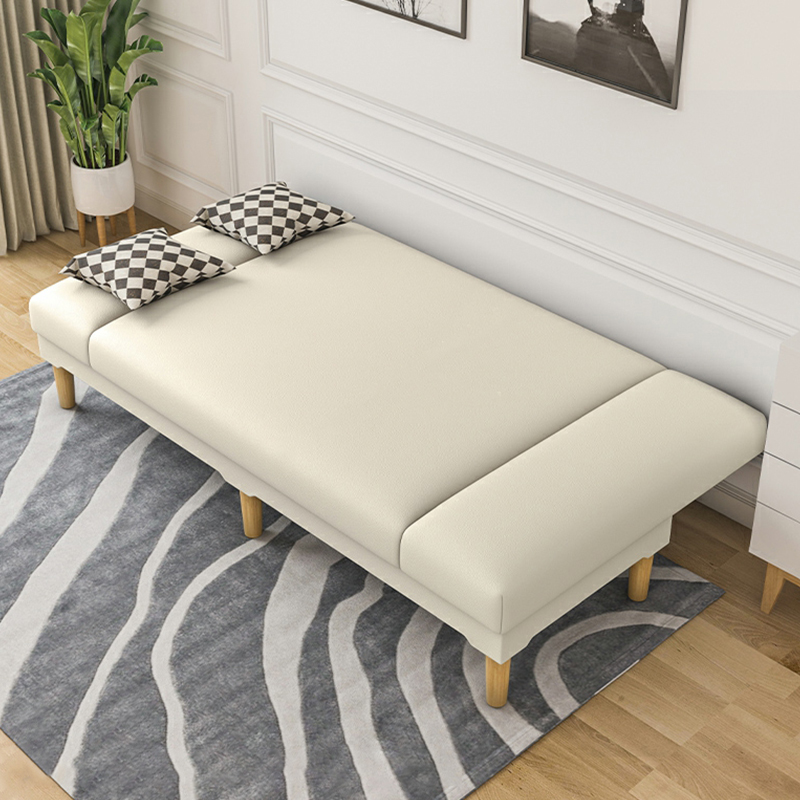 Scandinavian Armless Sleeper Sofa, Light Wood, Foam Filling, Includes Pillows - image 18