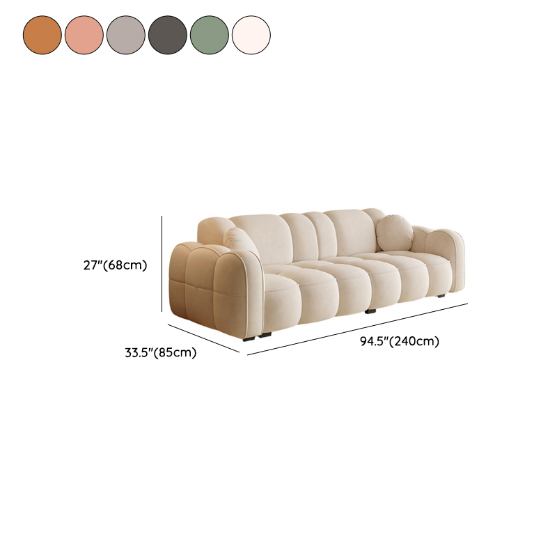 Modern Solid Color Tear Resistant Standard Sofa in Dark Grey/Light Brown/Ivory, 4-seater/3-seater with 2 Pillows - image 16
