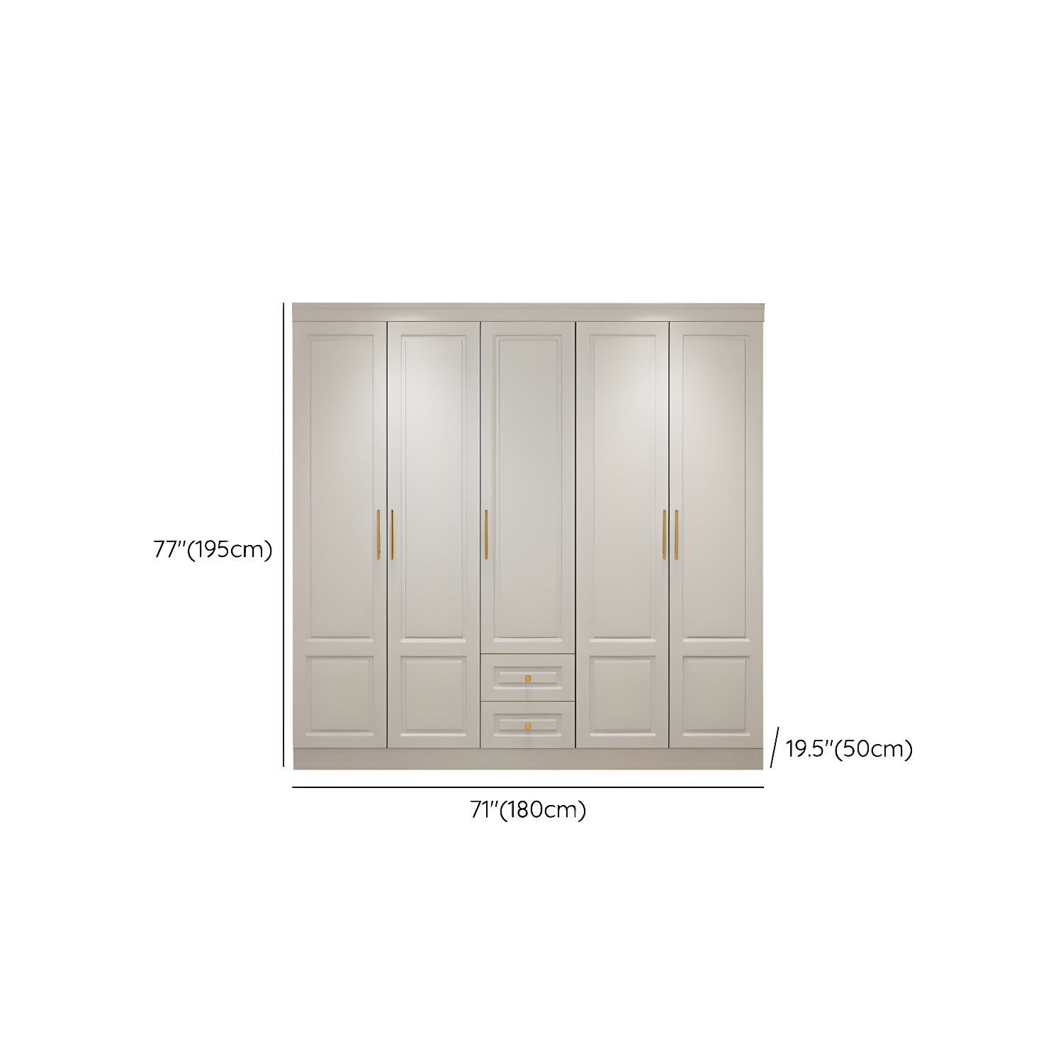 Manufactured Wood White Wardrobe for Home Modern Cabinet with Drawers - image 18