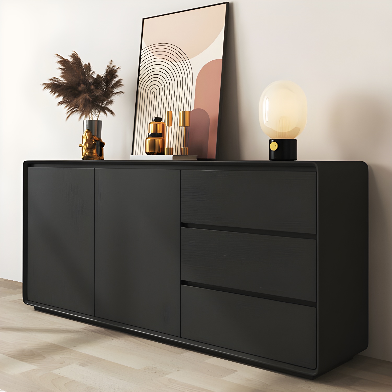 Modern and Contemporary Credenza Wood Dining Buffet with Cabinets and Drawers - image 22