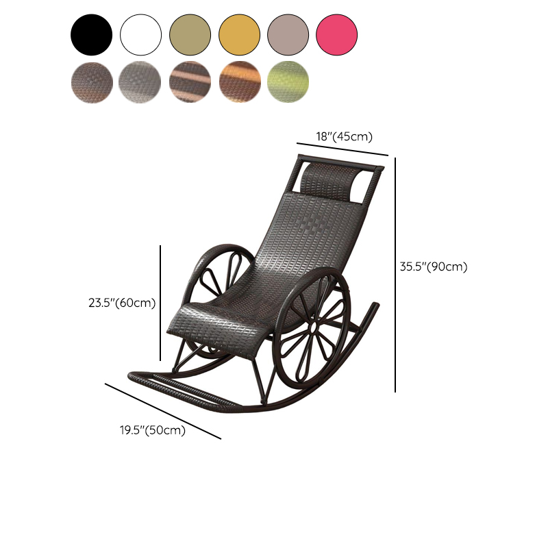 Craftsman Cane Porch Rocker with Round Arm - image 17