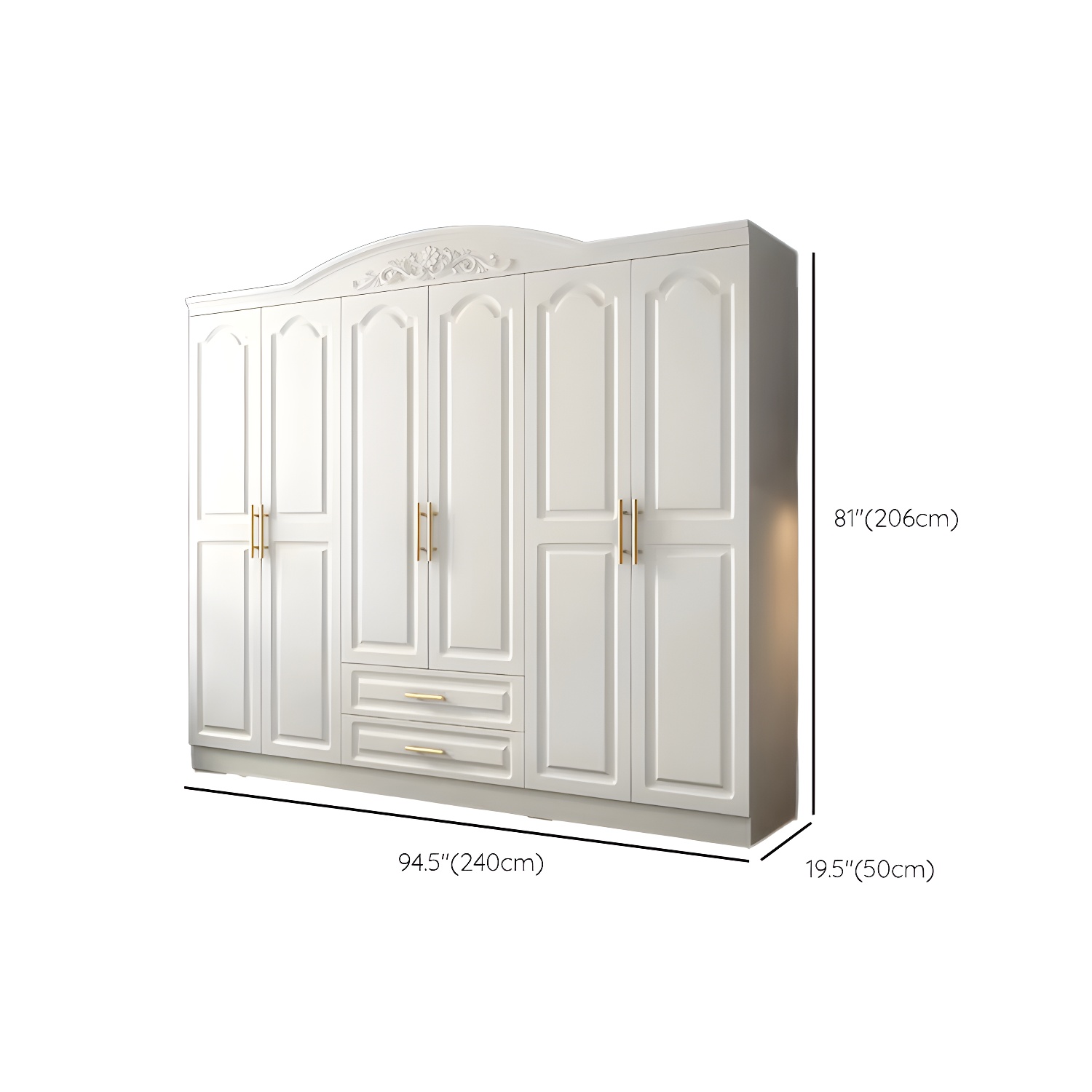 French Country Wardrobe Armoire White Wooden Wardrobe Cabinet - image 15