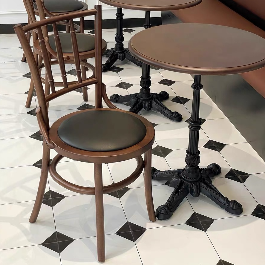 Industrial Natural Wood Finish Dining Table with a Rubber Solid Wood Tabletop and Metal Black Base - image 10