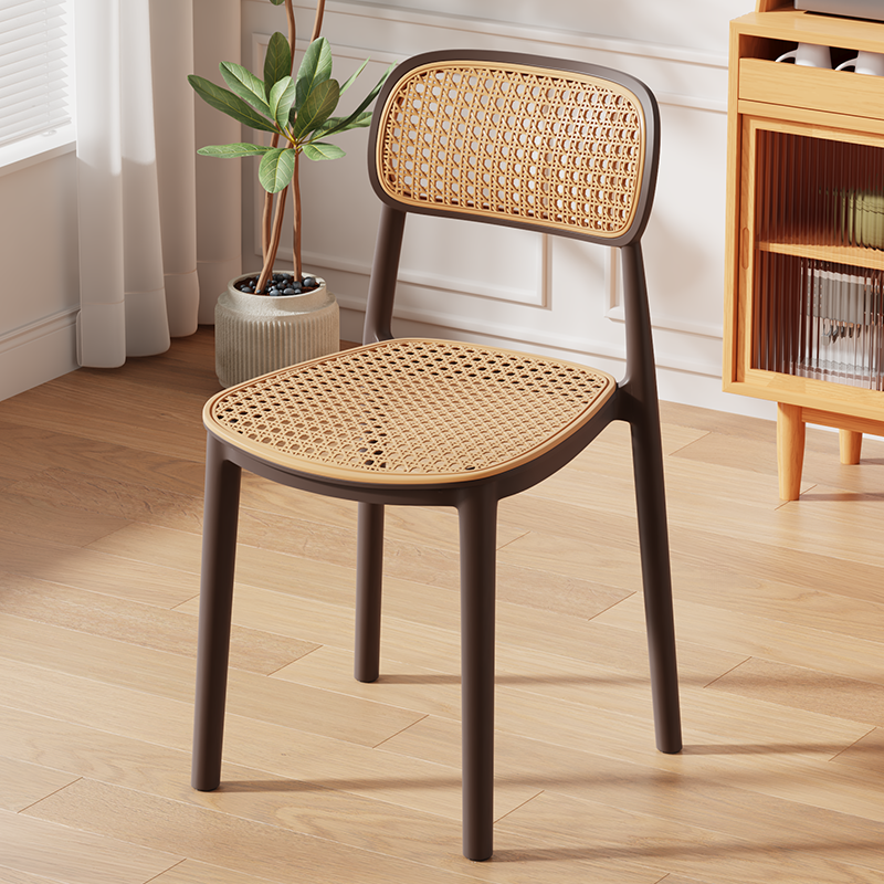 Art Deco Parlor Side Chair with Ventilated Back, Ink/Dark Gray/White Synthetic Material Legs, Pile-upon-able, and Foot Pads - image 3