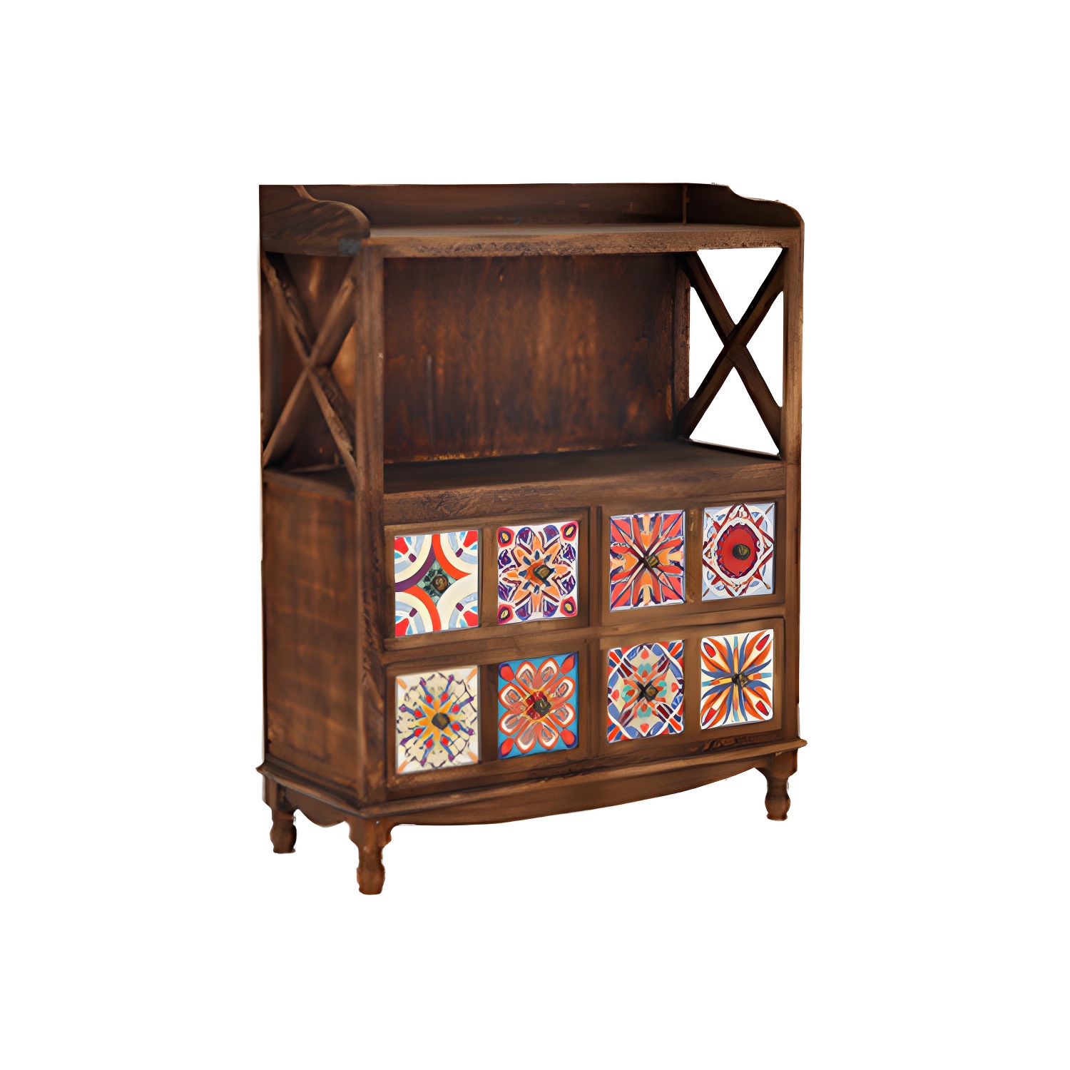 Rustic Farmhouse Wood Server - Compact Sideboard with Drawers and Open Storage - image 9