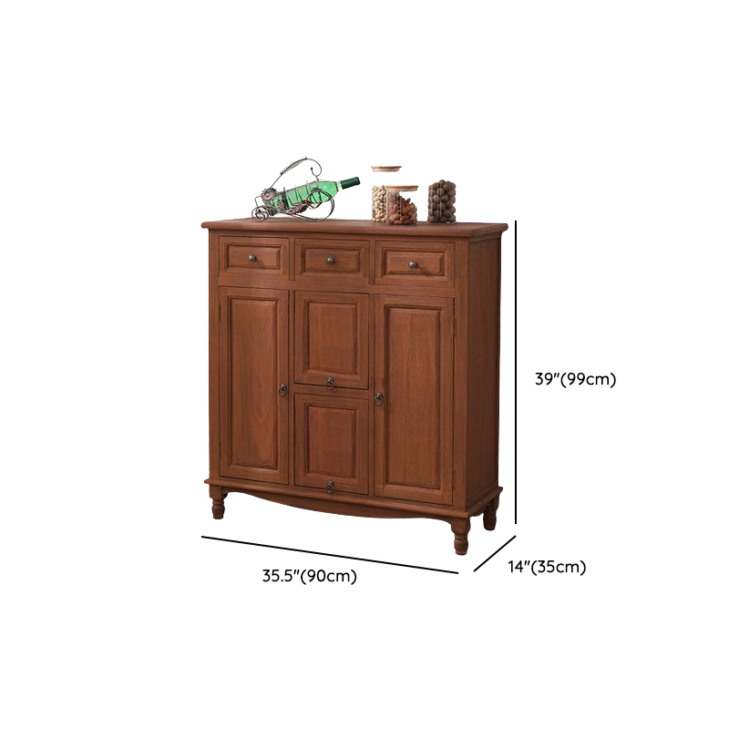 Traditional Wood Server in Espresso with 3 Drawers/4 Drawers/6 Drawers, Cabinet & One Internal Shelf/2 Shelves Included/Not Included - image 21