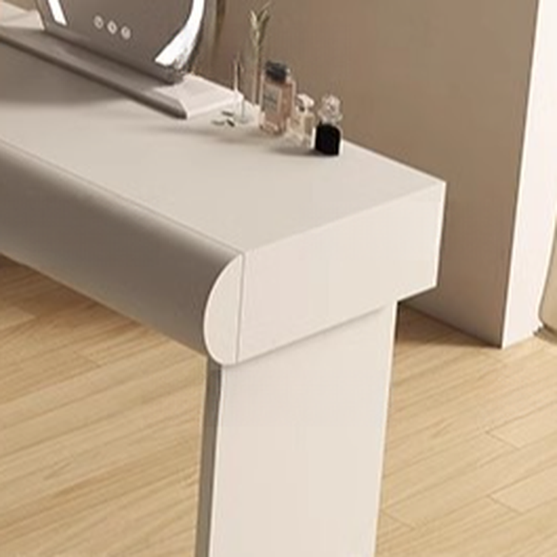 Large Vanity Set with Natural Wood Table Top, White Chair, 8 Drawers, Mirror Lights, and Scalable Design - image 5