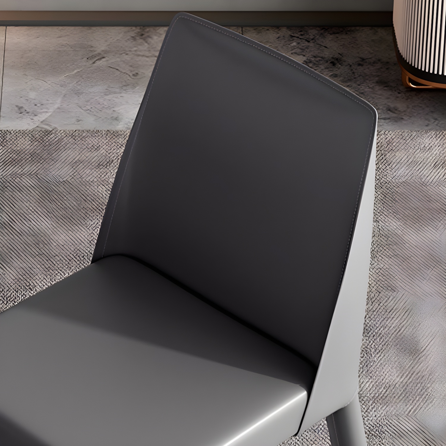 Modern Leather Dining Chair Parsons Furniture with Steel Legs in Matte Finish for Home - image 17