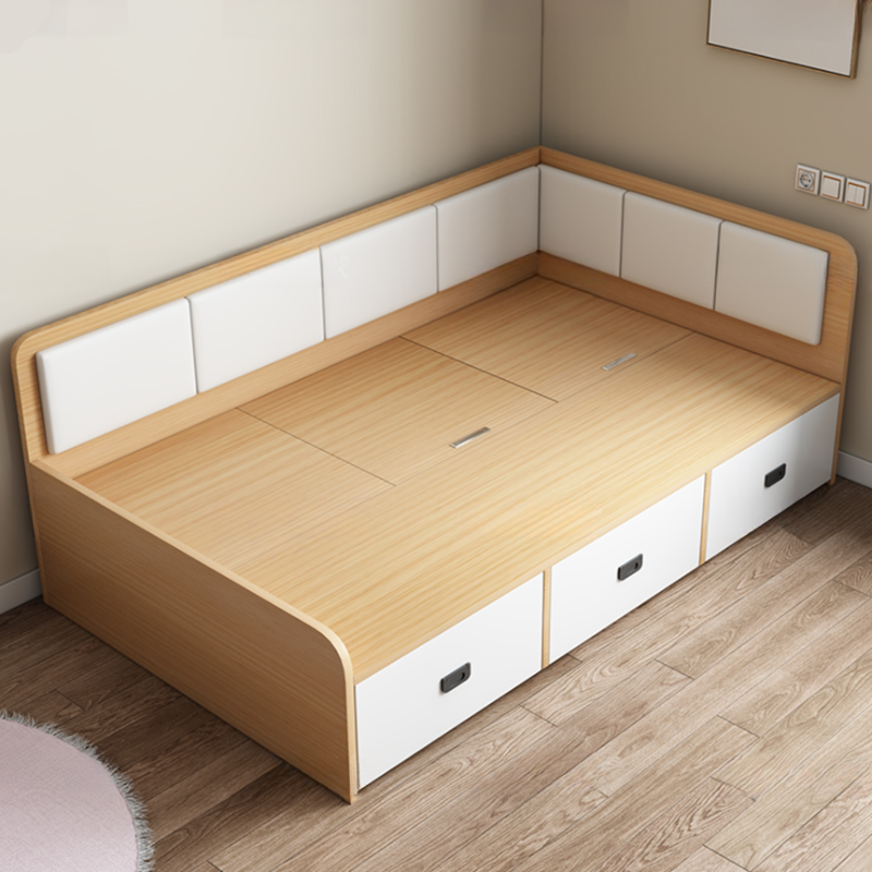 Solid Color Storage Included Bed with 3 Storage Boxes for Bedroom - image 6
