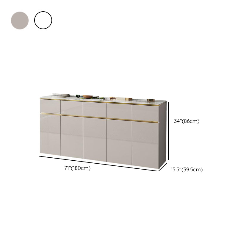 Elegant Standalone Sideboard with 5 Drawers, 5 Doors, and Faux Marble Countertop - image 13