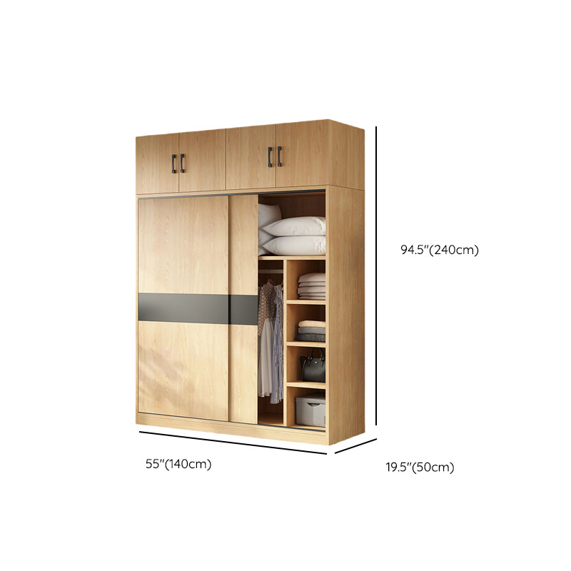 Modish Wooden Independent Armoire Cabinet with Soft Close Door, Interior Shelves, and Clothing Rod - image 18