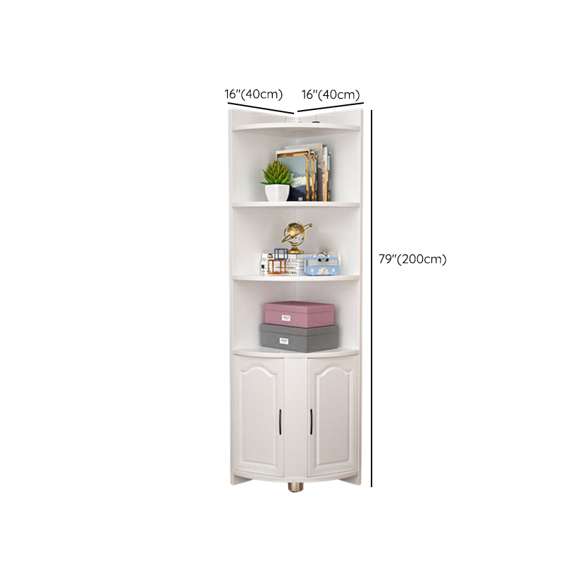 Modern Wood Corner Accent Cabinet with Open Shelves Wood Doors and 1 Cabinet for Living Room - image 18