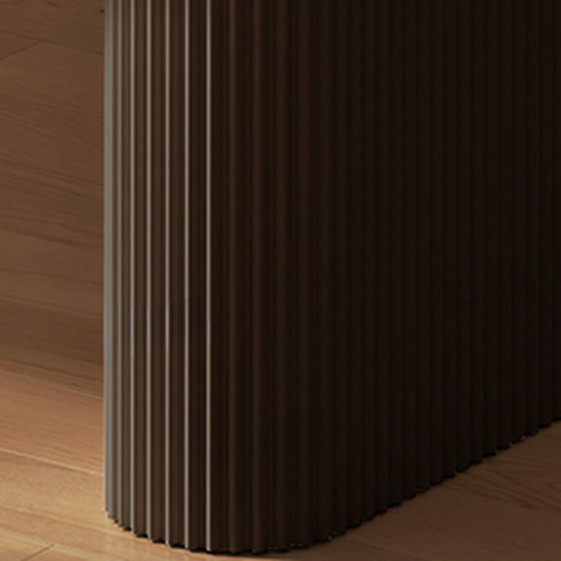 Minimalist Dining Table Set with White Slate Top and Two-sided Pedestal Base, Featuring a Fixed Table - image 7
