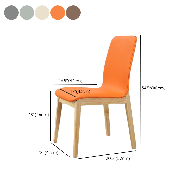 Modern Simple Style Armless Chair with Parsons Chair Back, Upholstered in Timber Legs - image 12