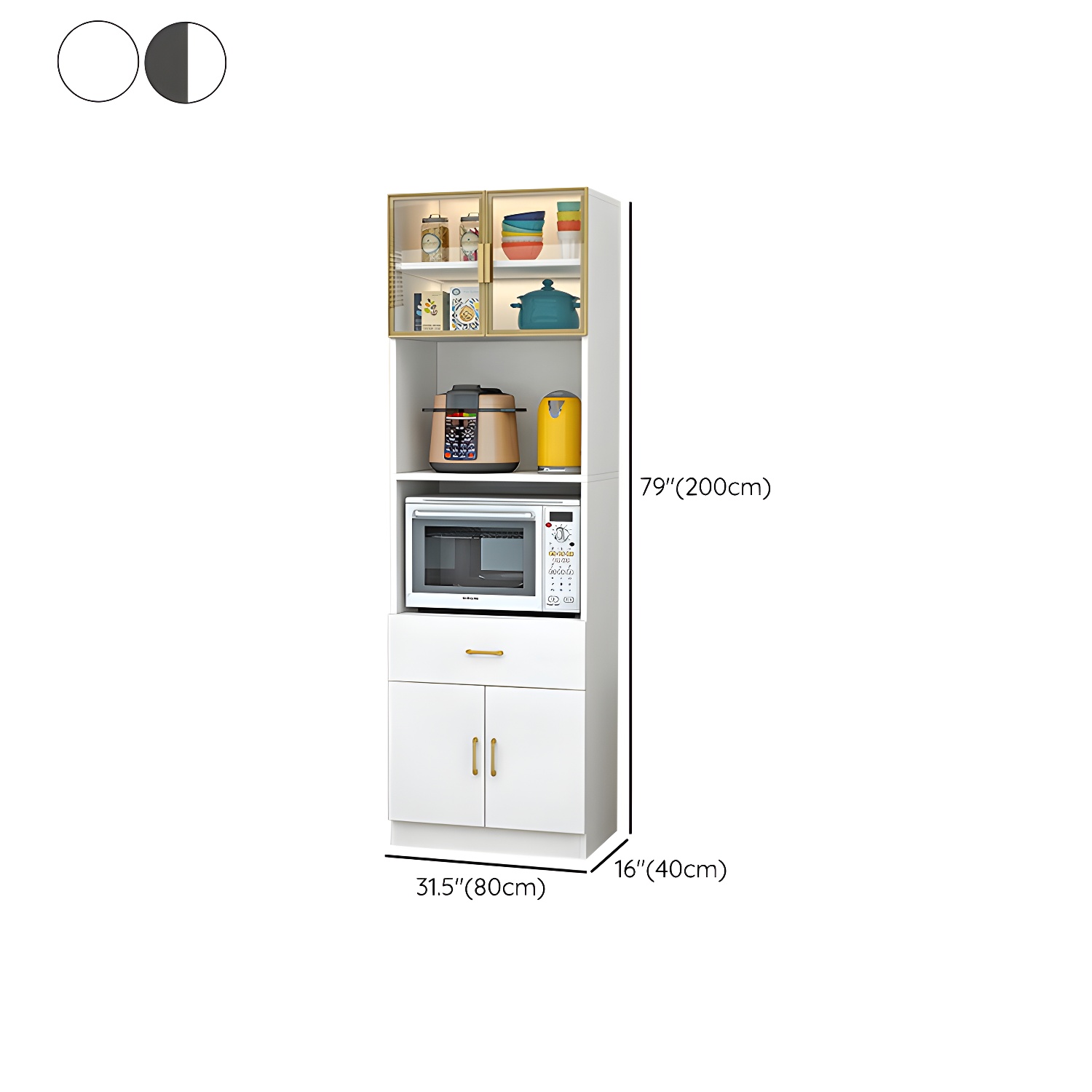 Wood Glam Server with Cabinets and Drawers - Narrow Size - Stylish and Functional - image 23